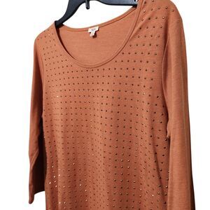 Reba Top Size Large Terracotta Color With Sequins